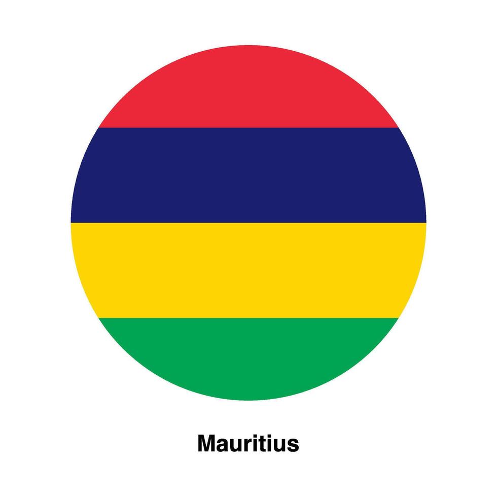 round Mauritius flag isolated on transparent background vector