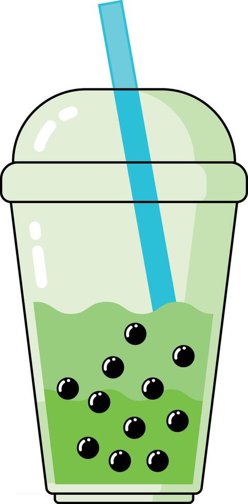 greentea bubble drink vectors illustration