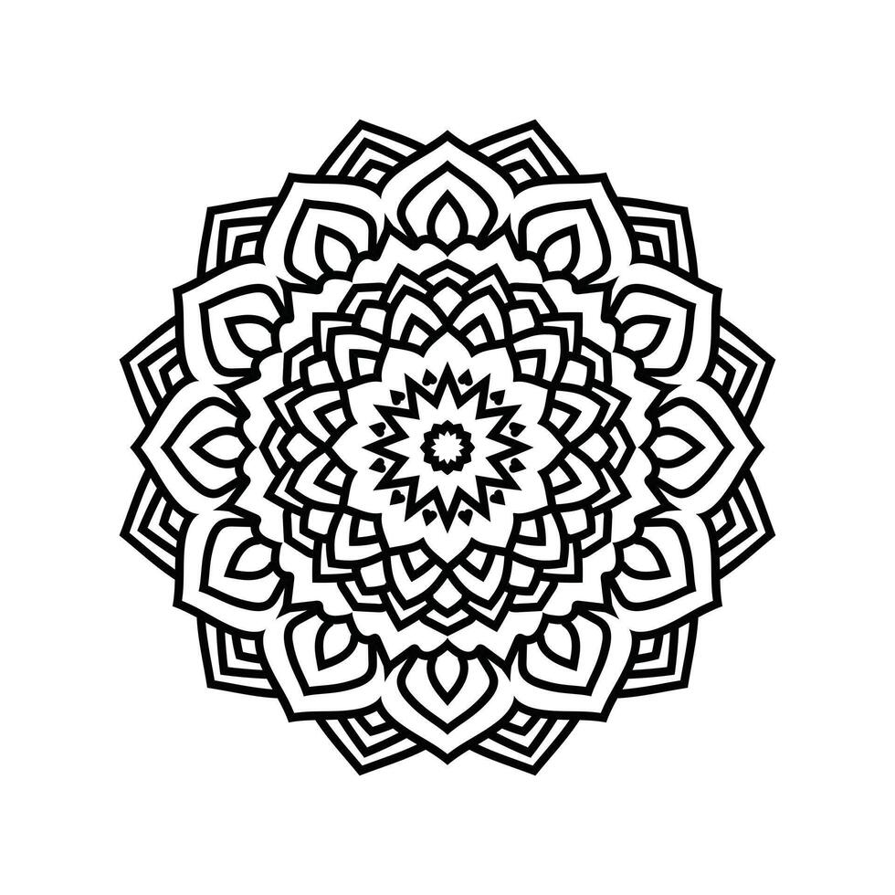 Round ornate lace pattern design with floral mandala and vintage elements vector