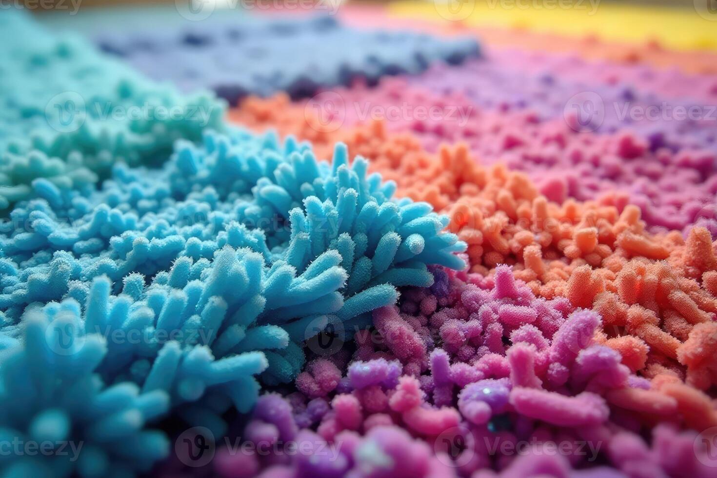 A close up of colorful colored foam photo