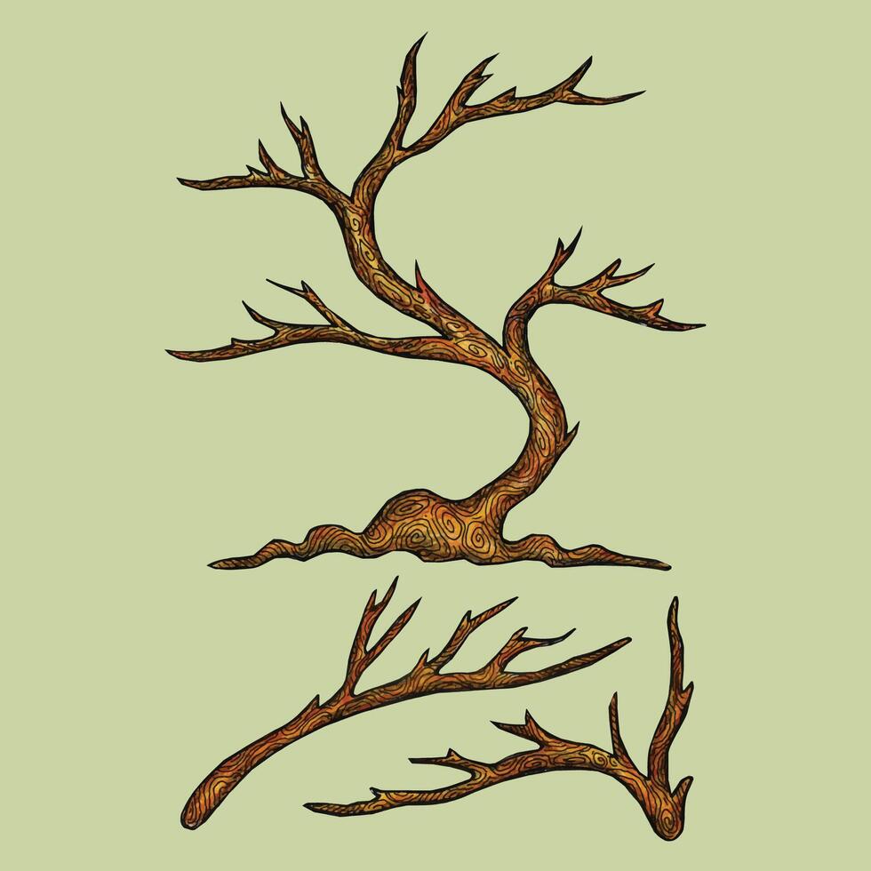hand drawn twig elements vector