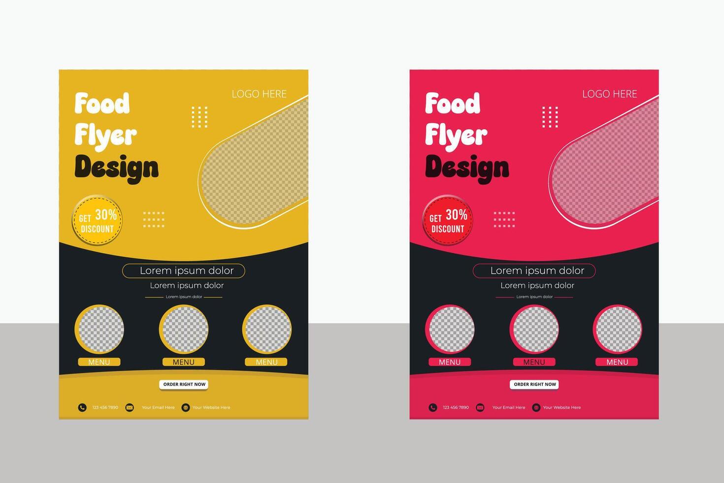 Restaurant Food Flyer Template for Special Menu Promotion vector