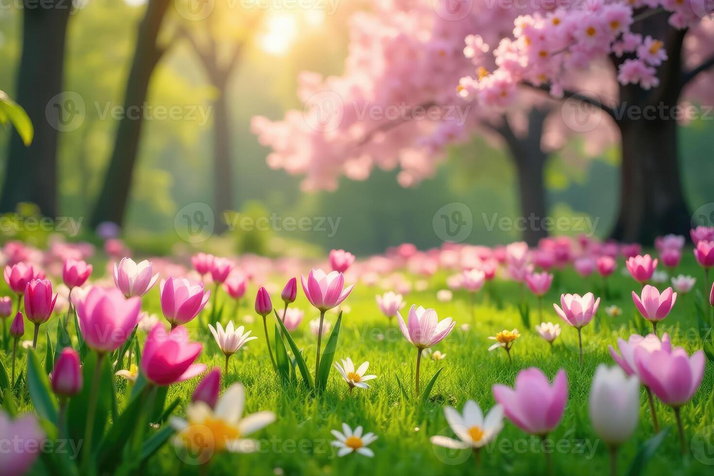Spring flowers in the park photo