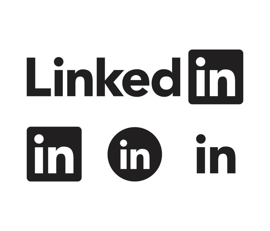 LinkedIn app logo set - editorial social media icon set of popular professional app LinkedIn vector