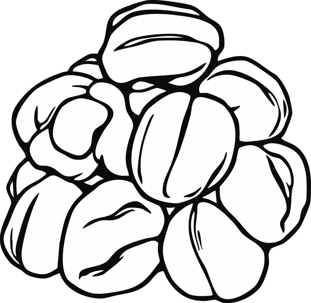Pile Of Graphic Style Coffee Beans Isolated On White Background For Illustrations 94 characters vector
