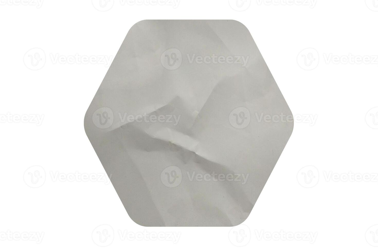 A hexagonal shaped piece of paper with a white background photo