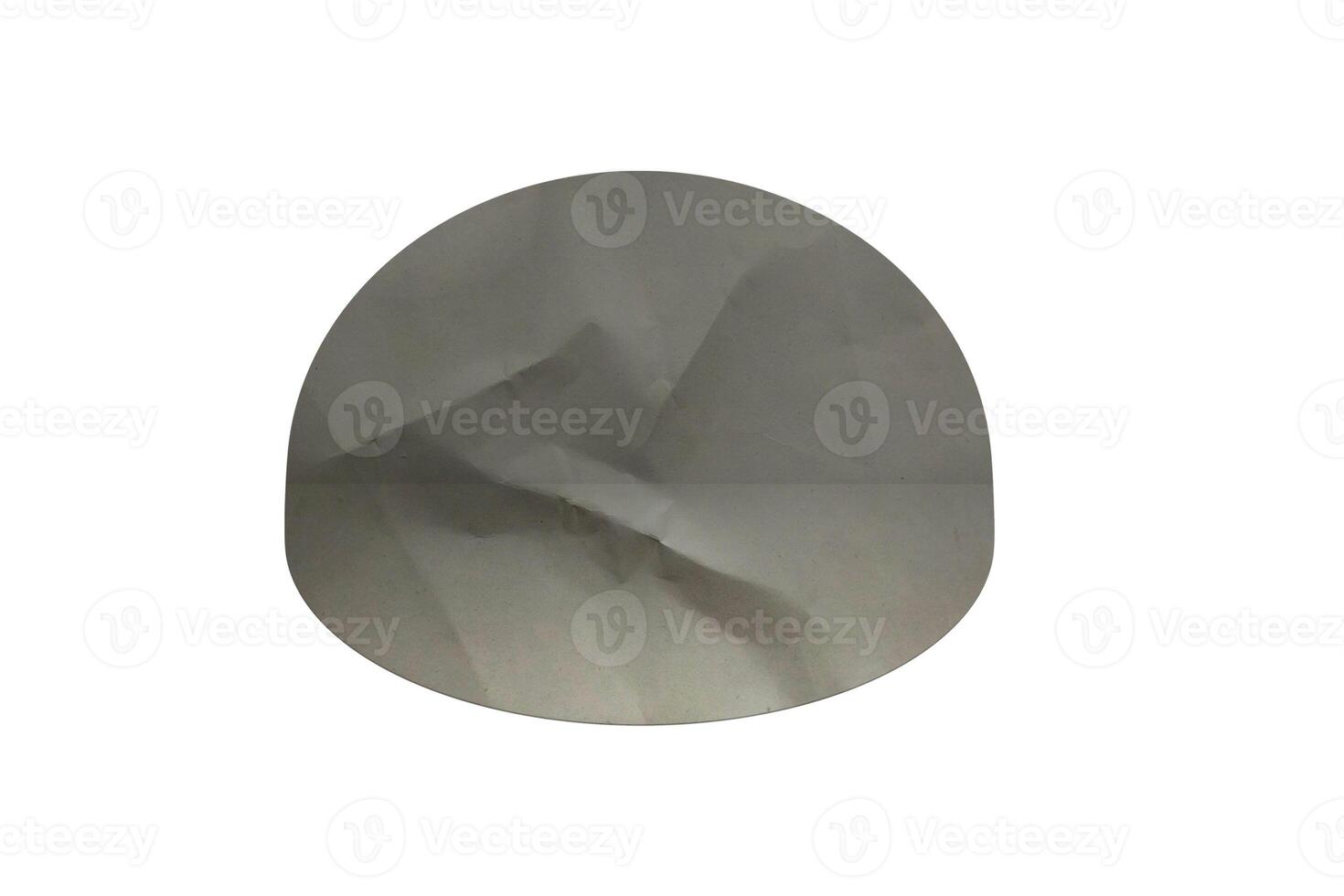 A gray oval shaped stone with a white background photo