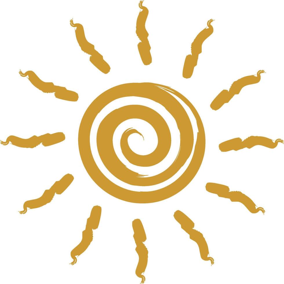 Retro Sun Artwork Hot Weather Design with Grunge Lines for Branding vector