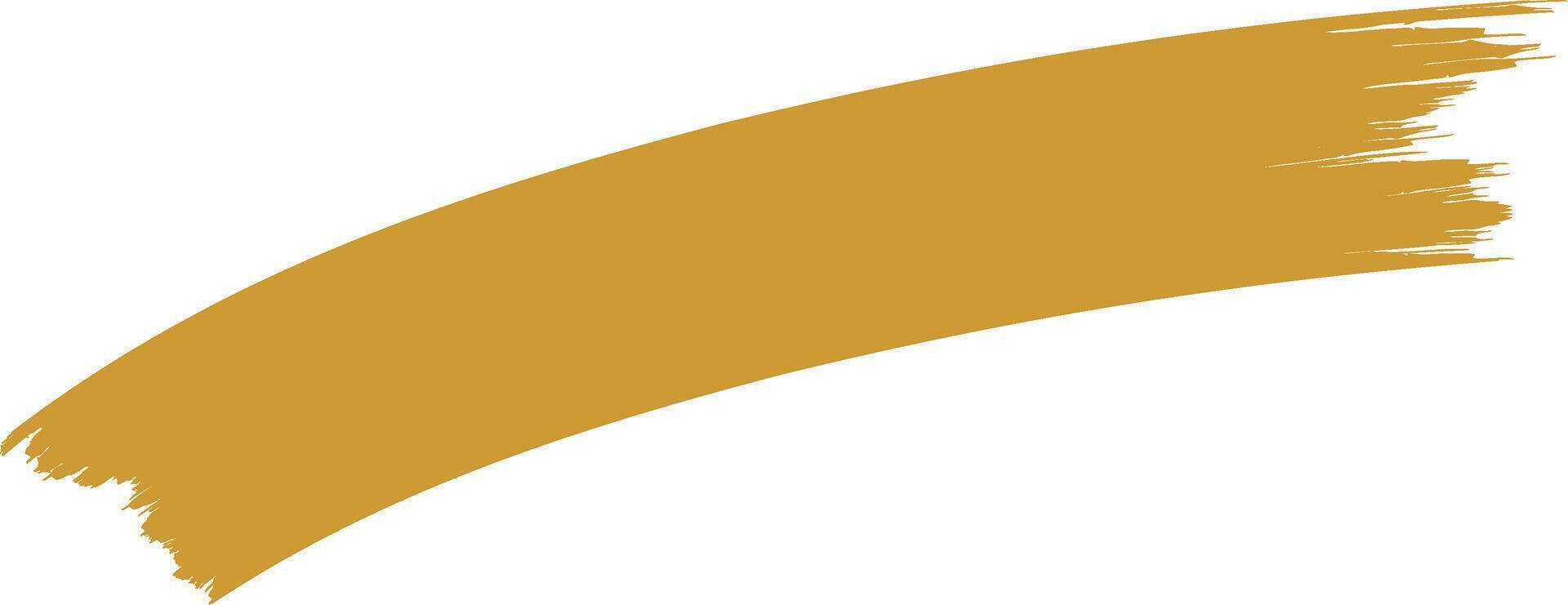 Metallic gold brush mark isolated on white vector