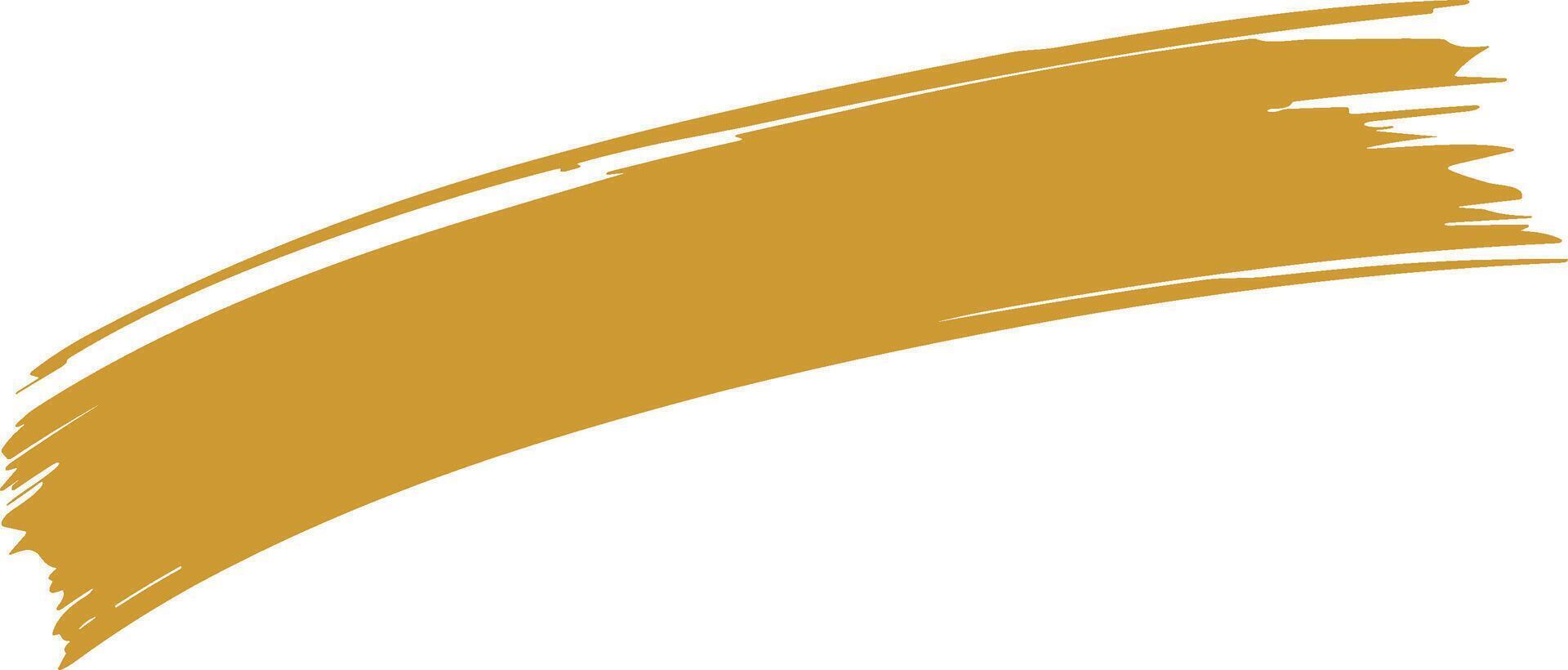 A single golden swipe of paint over white space vector