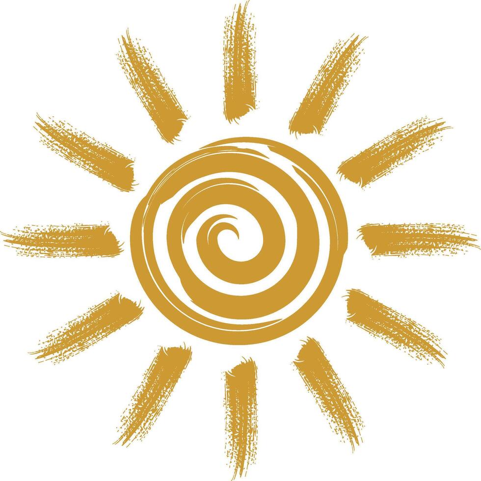 Warm Sun Grunge Style Digital Art for Logo Development and Graphics vector