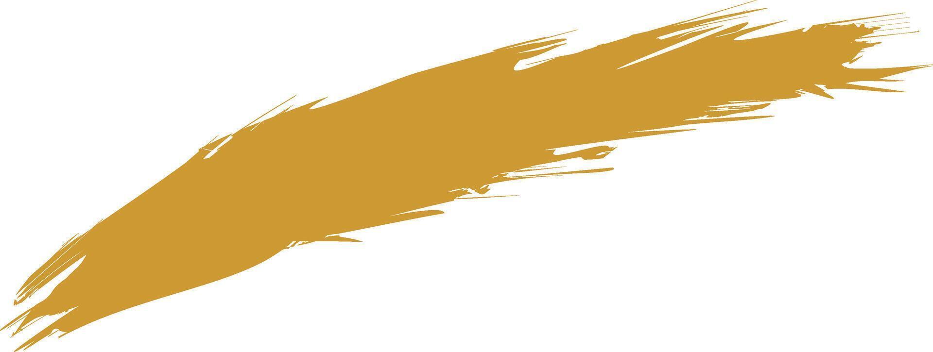 a golden brush stroke on a white background vector