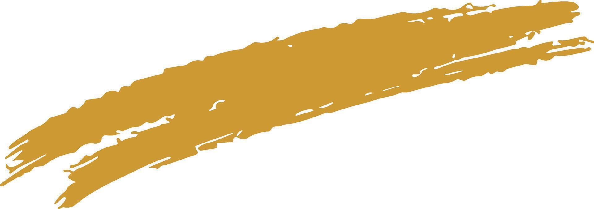 Gleaming gold paint smear on a stark white canvas vector