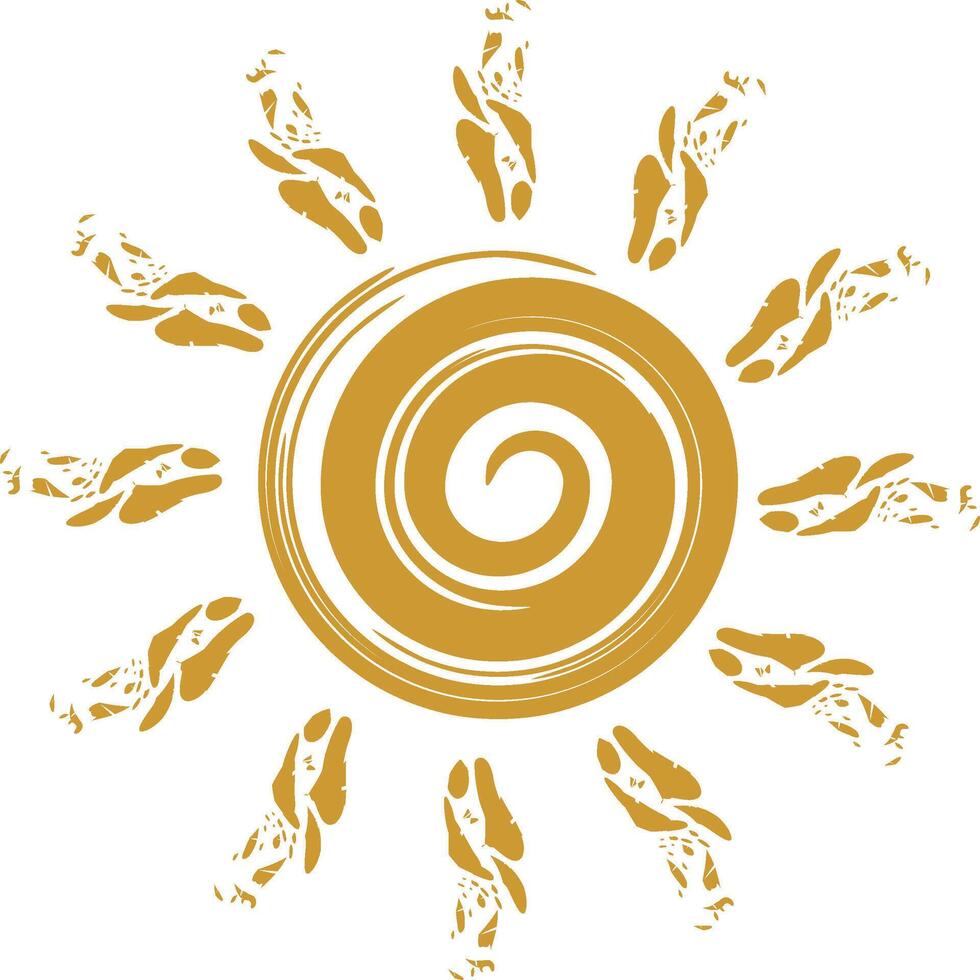 Unique Grunge Sun Drawing Perfect for Creative Logos and Graphic Illustrations vector