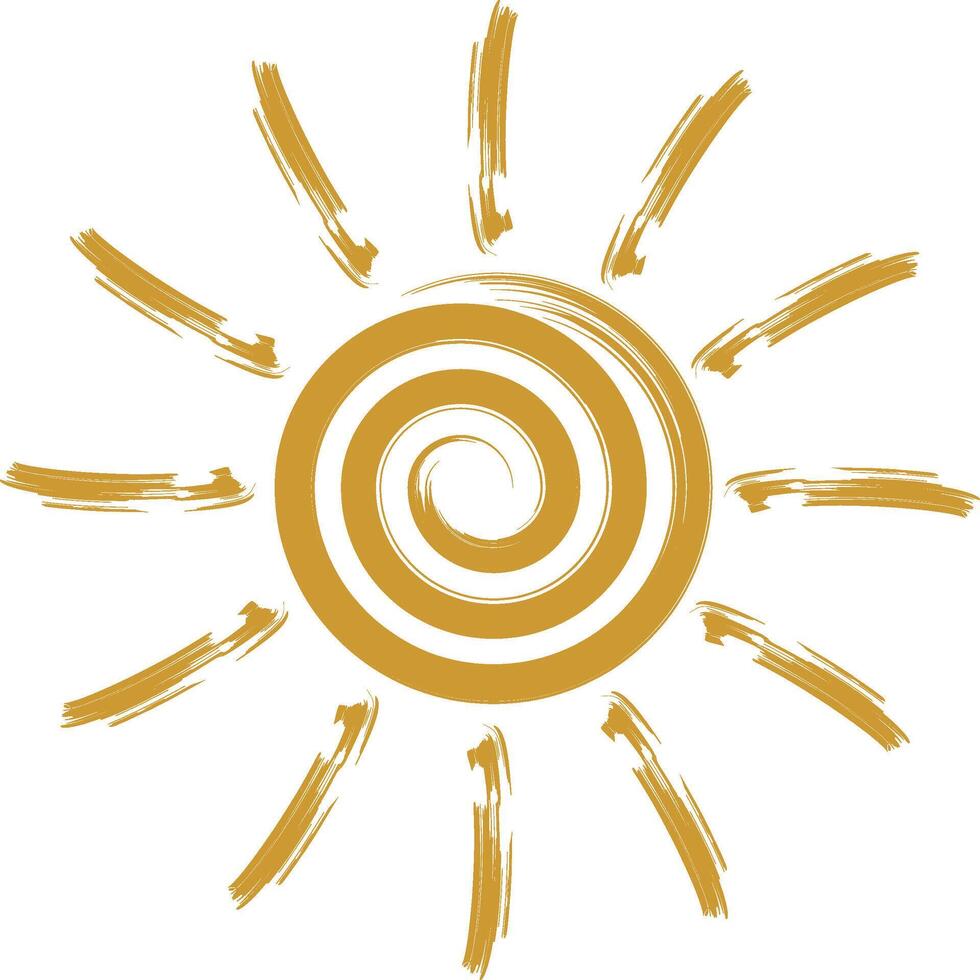 Distressed Sun Artwork Warm Weather Image for Logo Design and Art vector