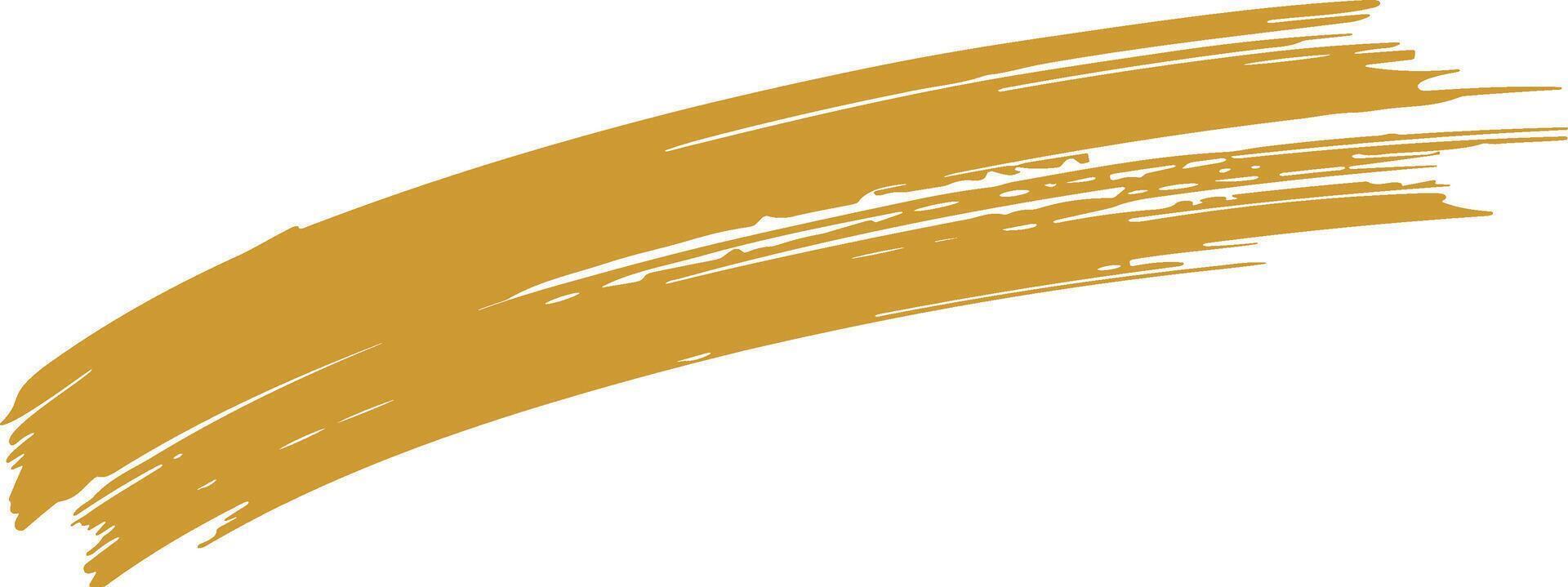 An abstract golden brushstroke against a white void vector