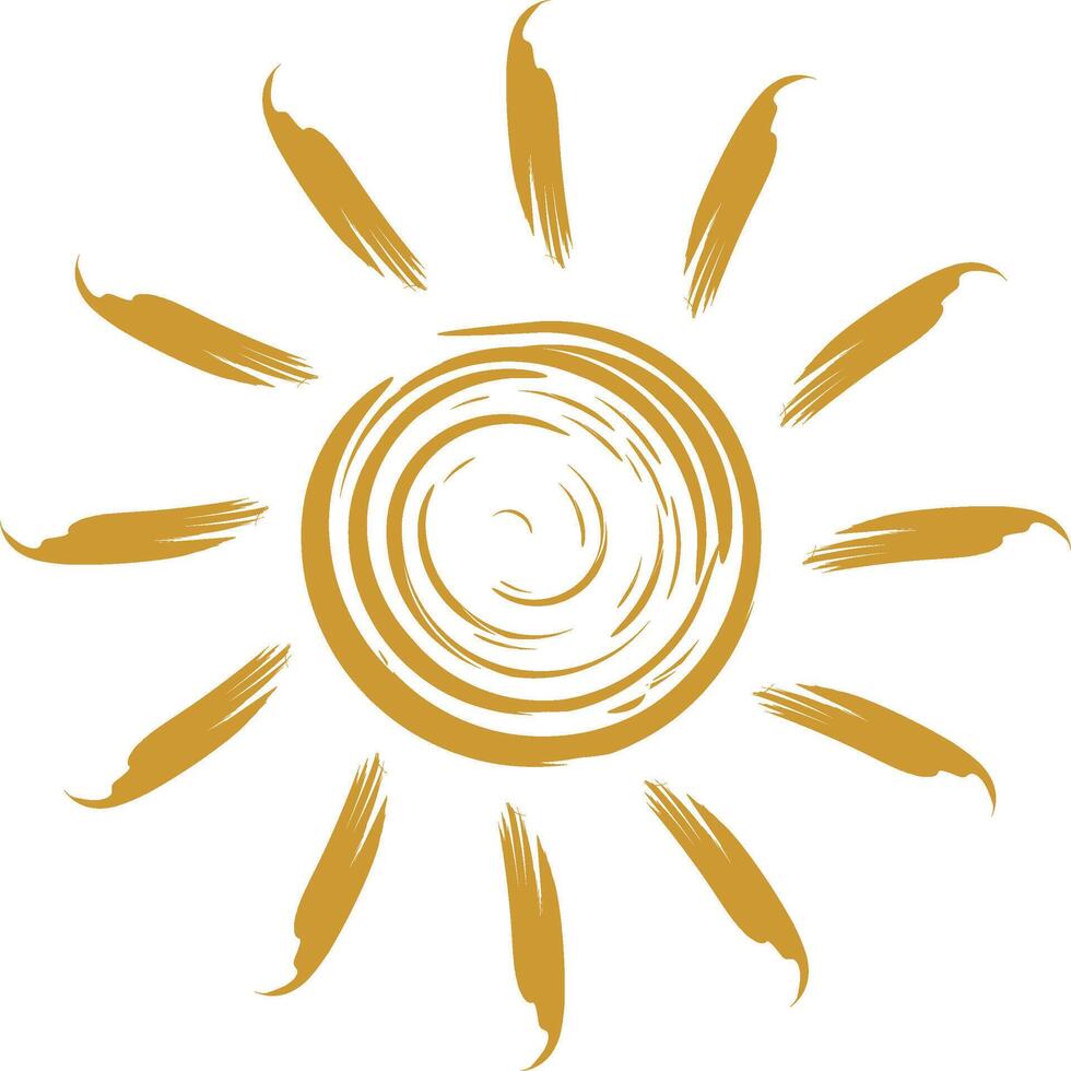 Summer Hot Sun with Grunge Line suitable for your logo creation or graphic design illustration needs vector