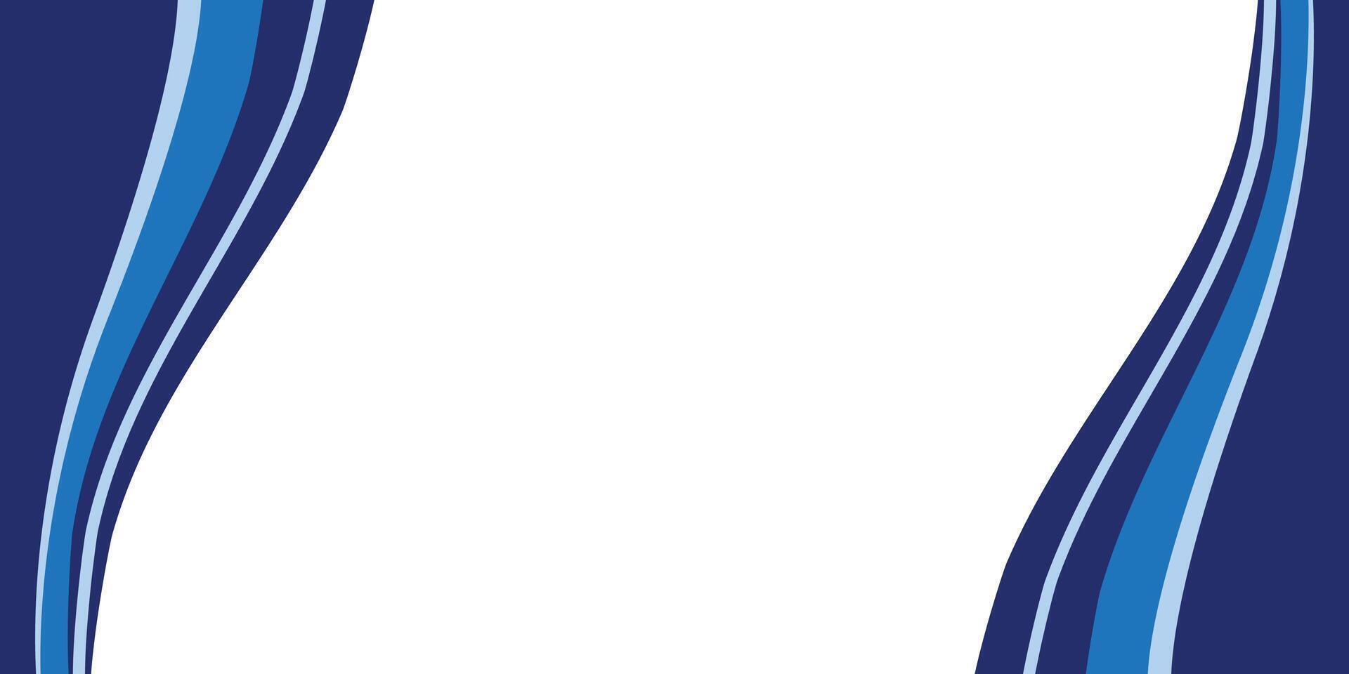 Simple Blue Wave Landscape Design With White Background vector