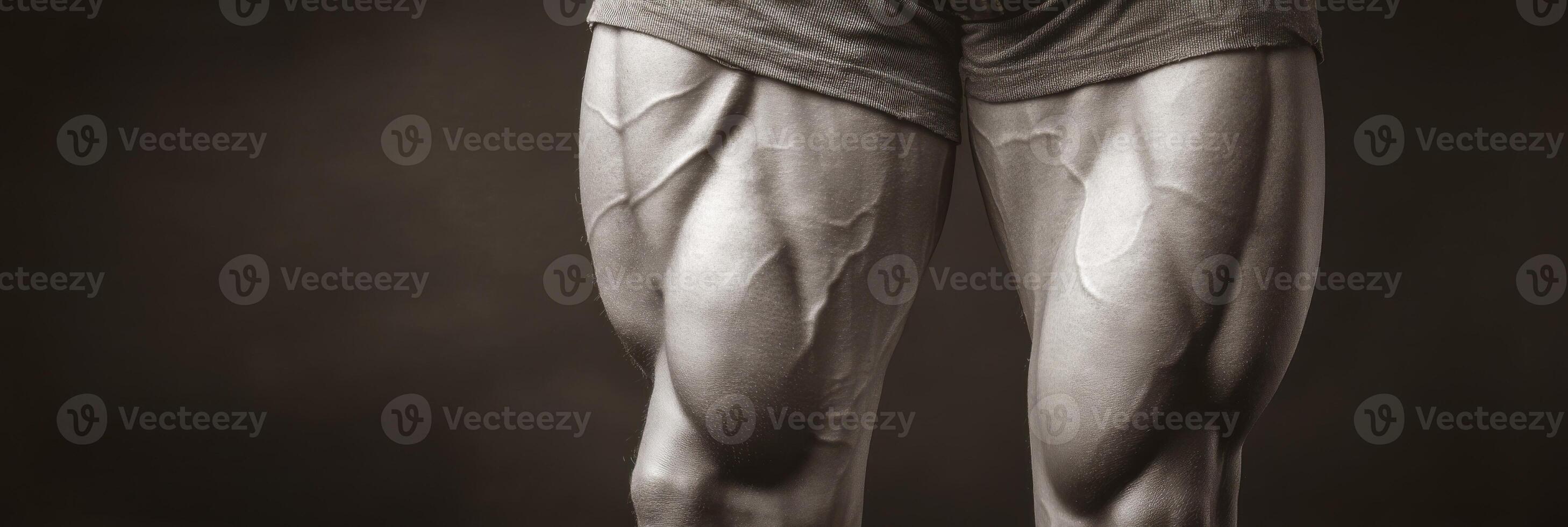 A close up of the legs of a man photo