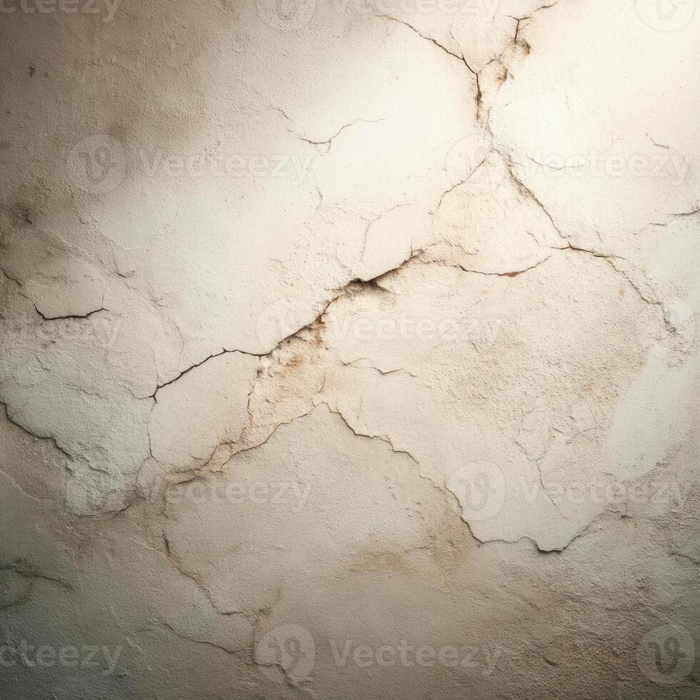 A close up of a cracked wall with a light shining through photo