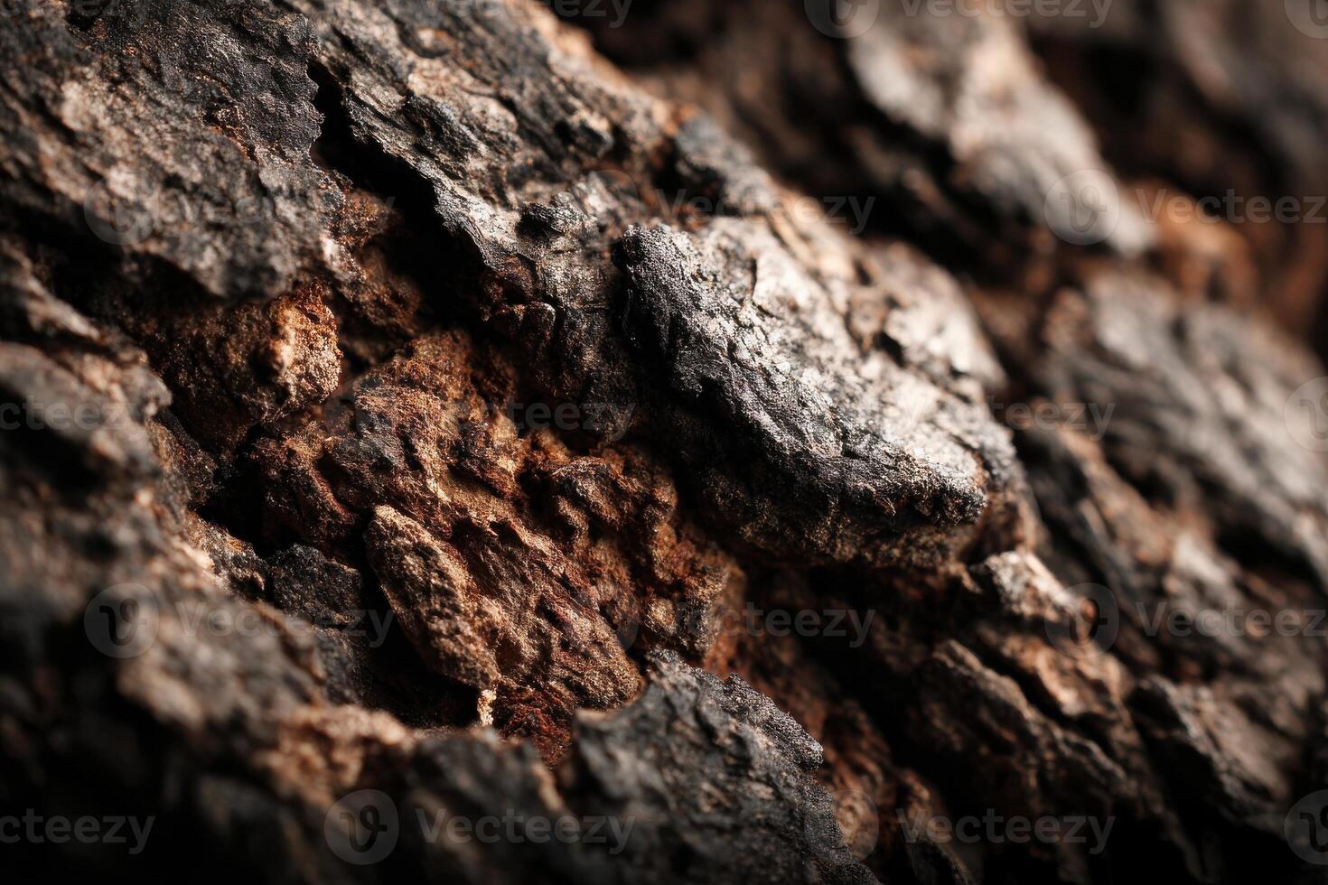 A close up of a tree bark with some dark spots photo