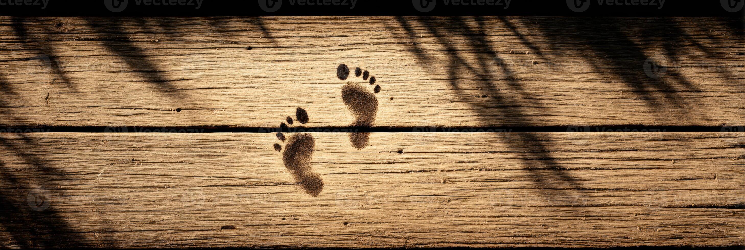 A shadow of a bear's paw on a wooden floor photo