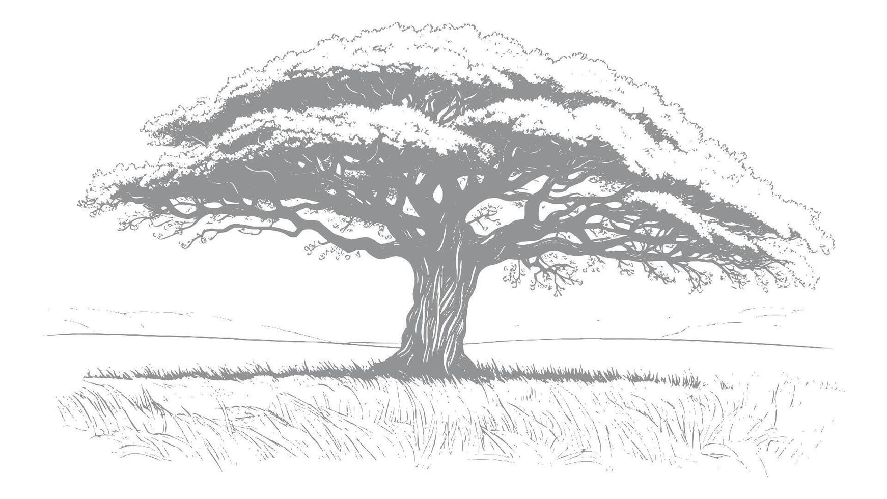 hand-drawn design illustration of a tree vector