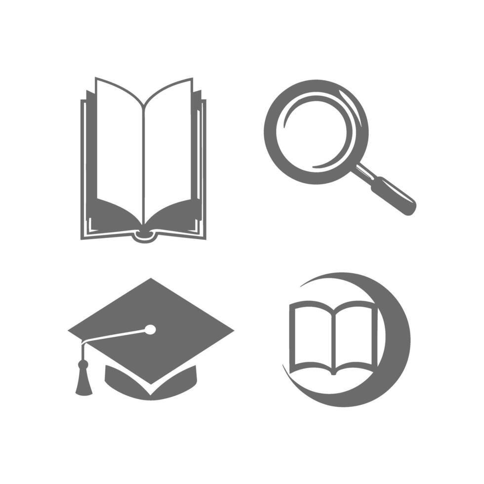 Education and Research Icons Set Illustration vector