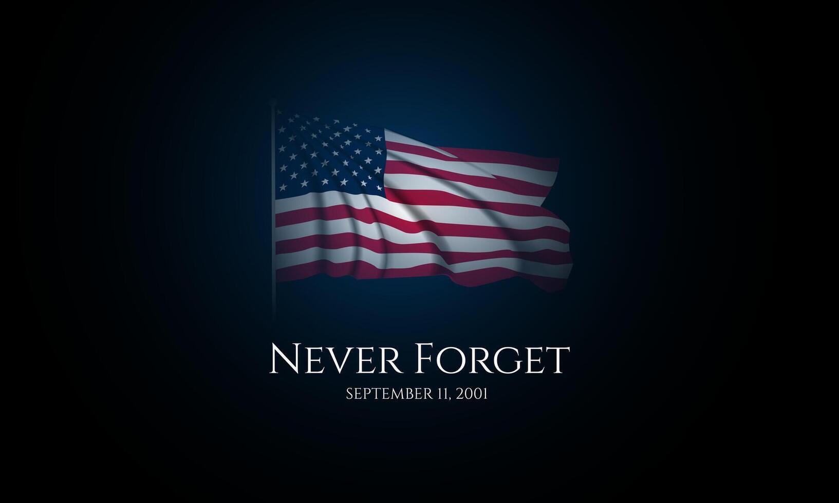 Never Forget Patriot Day September 11th background concept illustration vector