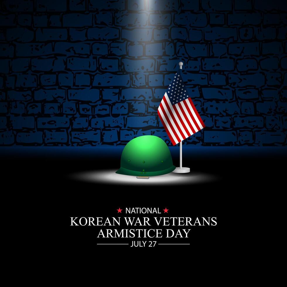 National Korean War Veterans Armistice Day July 27 Background Event Illustration vector