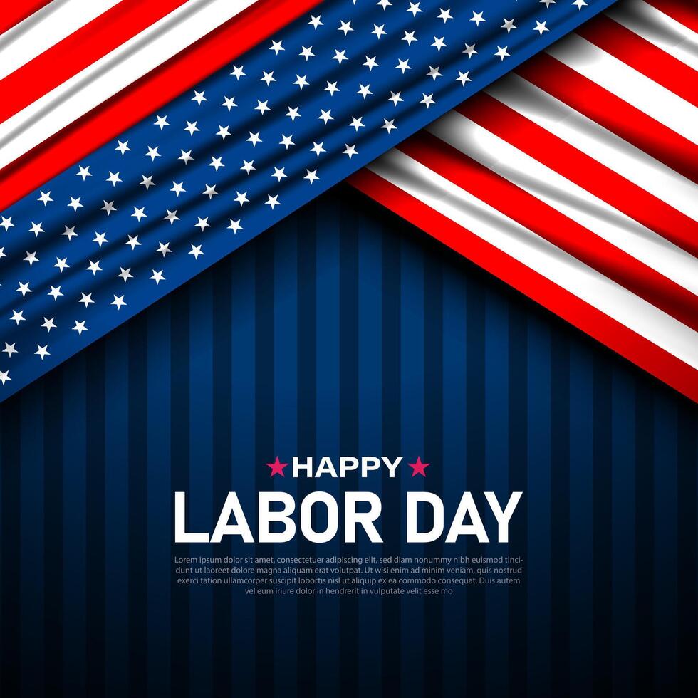 Happy labor day United States of America Square banner background illustration vector
