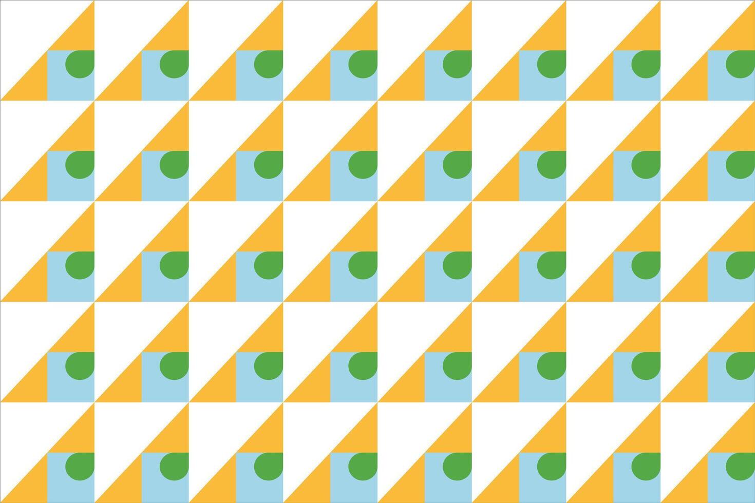 Minimal Yellow Triangle and Green Circle Seamless Pattern Abstract Geometric EPS10 vector