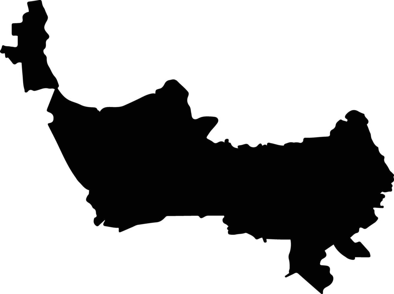 Hauraki District New Zealand silhouette map vector