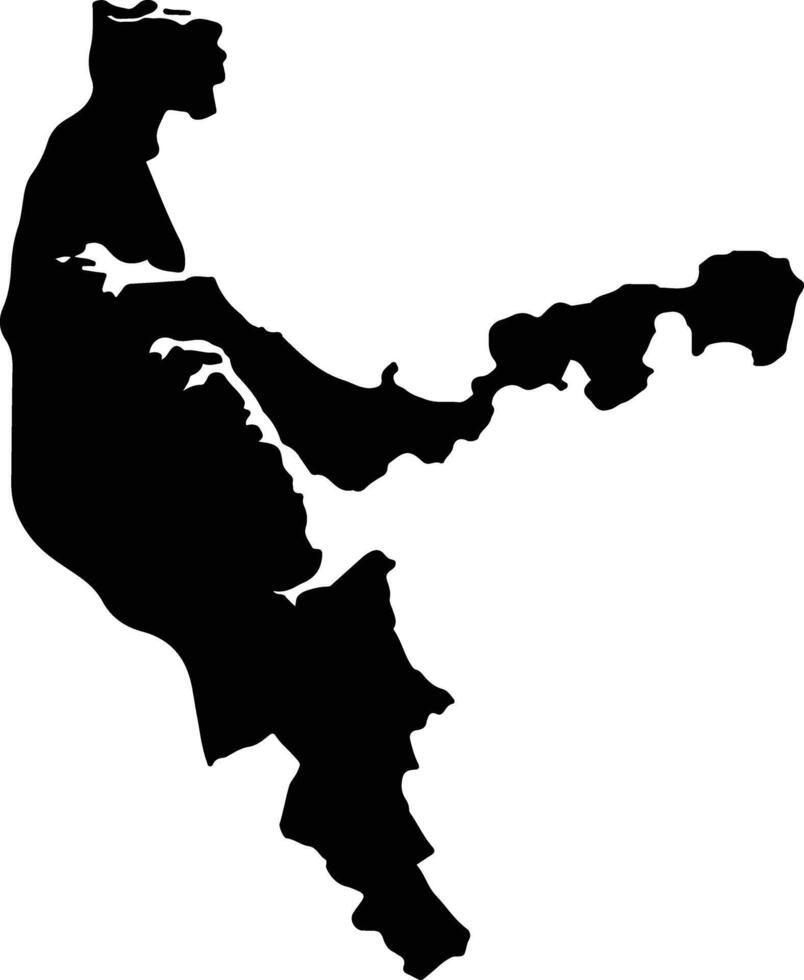 Hibiscus and Bays Local Board Area New Zealand silhouette map vector