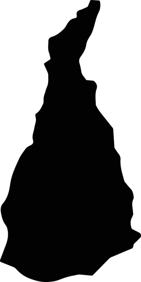 Hinds Town Jamaica silhouette map vector