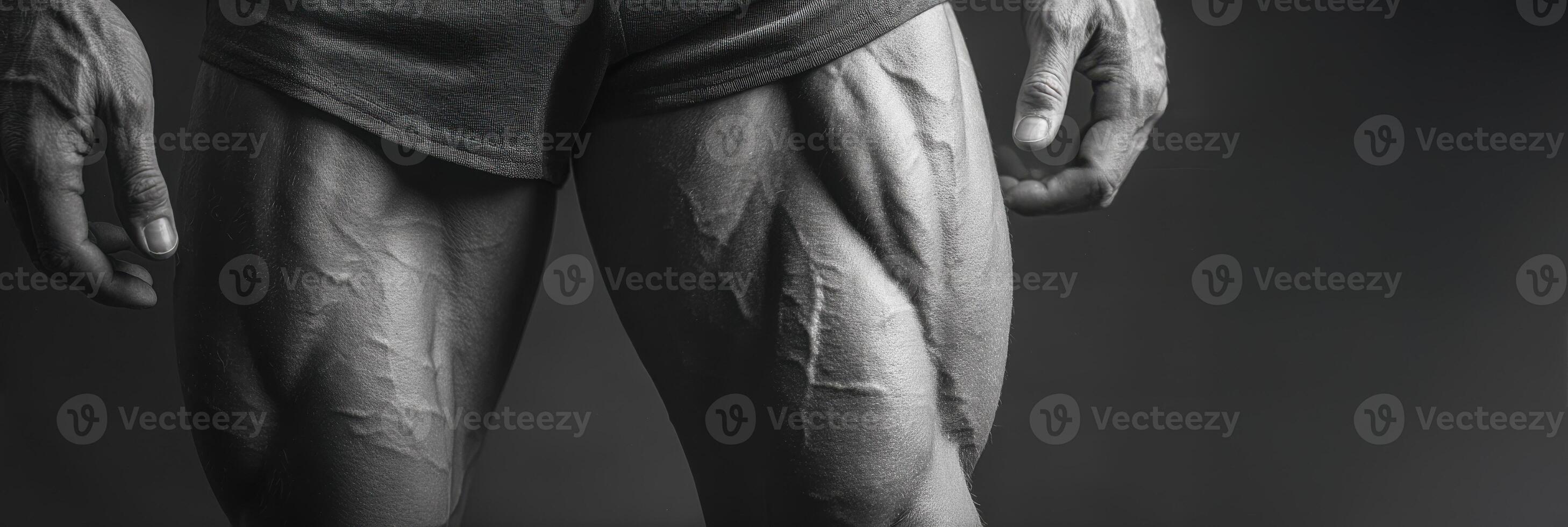 A close up of a man's legs photo