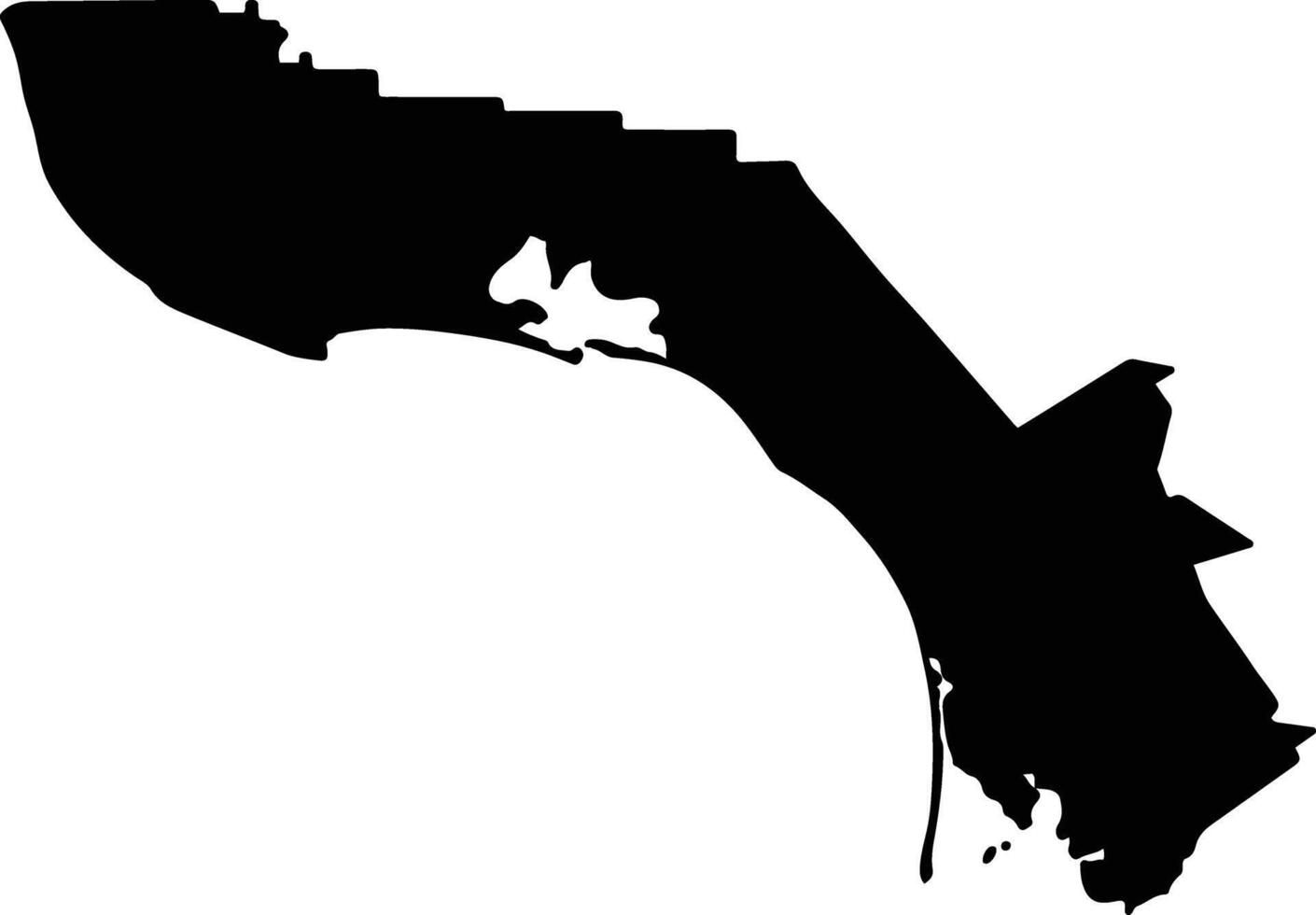 Huatabampo Mexico silhouette map vector