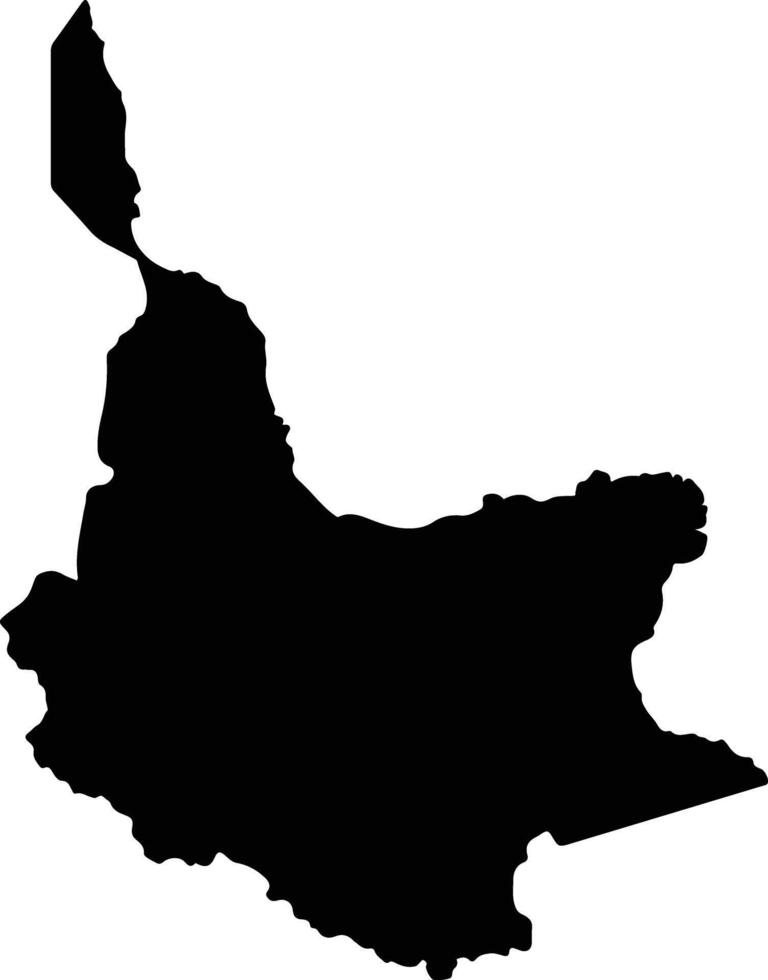 Ijivitari District Papua New Guinea silhouette map vector
