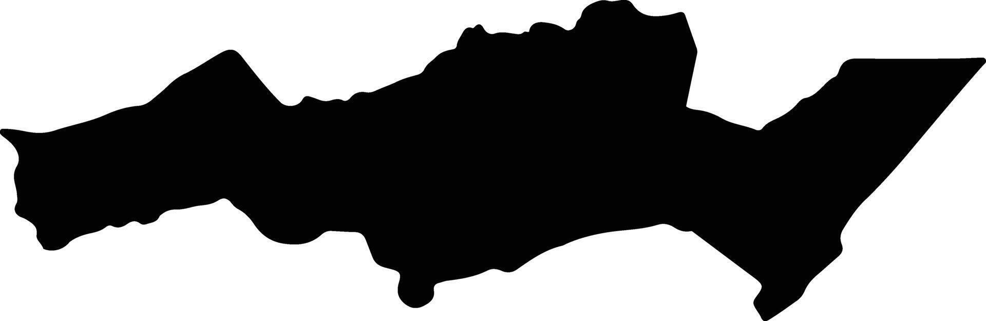 Inharrime Mozambique silhouette map vector
