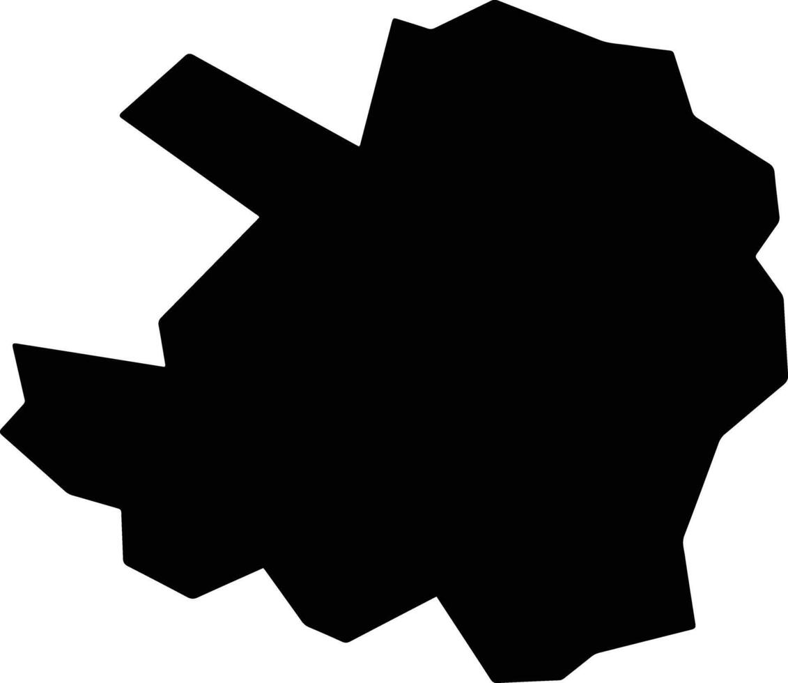 Inkhundla Ndzingeni Eswatini silhouette map vector