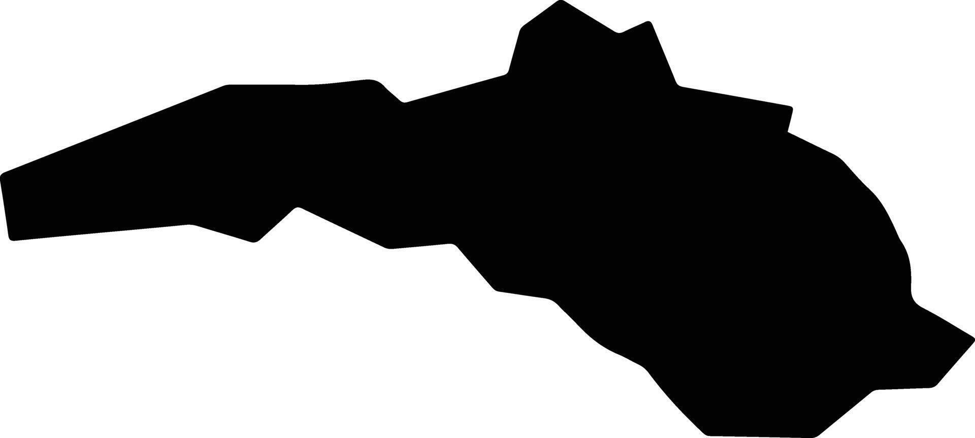 Inkhundla Ntondozi Eswatini silhouette map vector