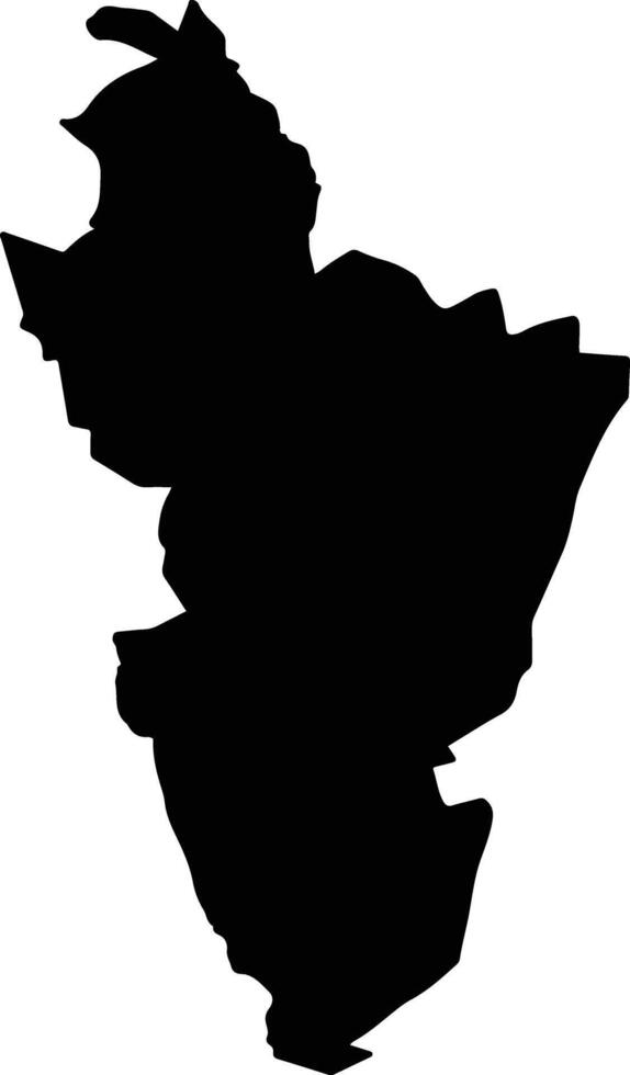 Insiza Zimbabwe silhouette map vector