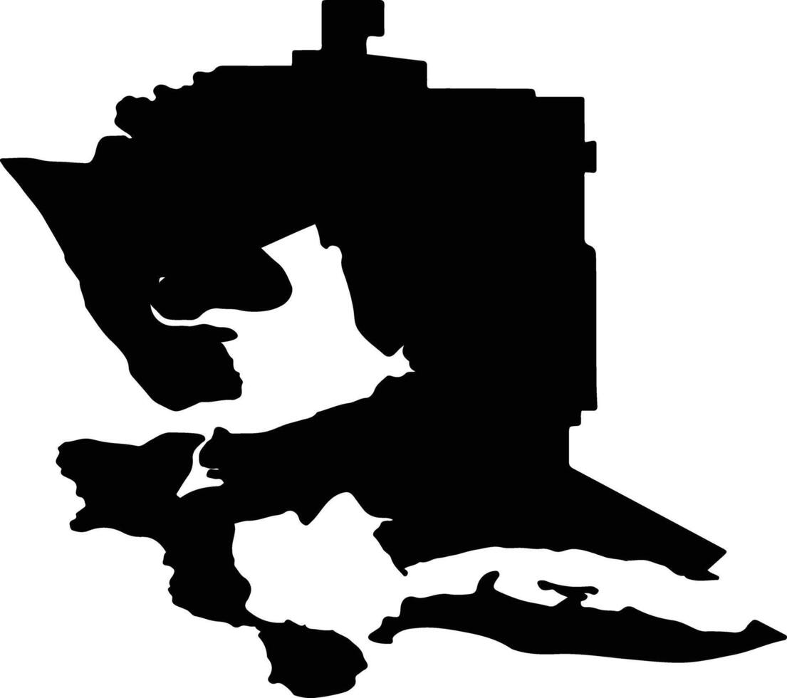Invercargill City New Zealand silhouette map vector