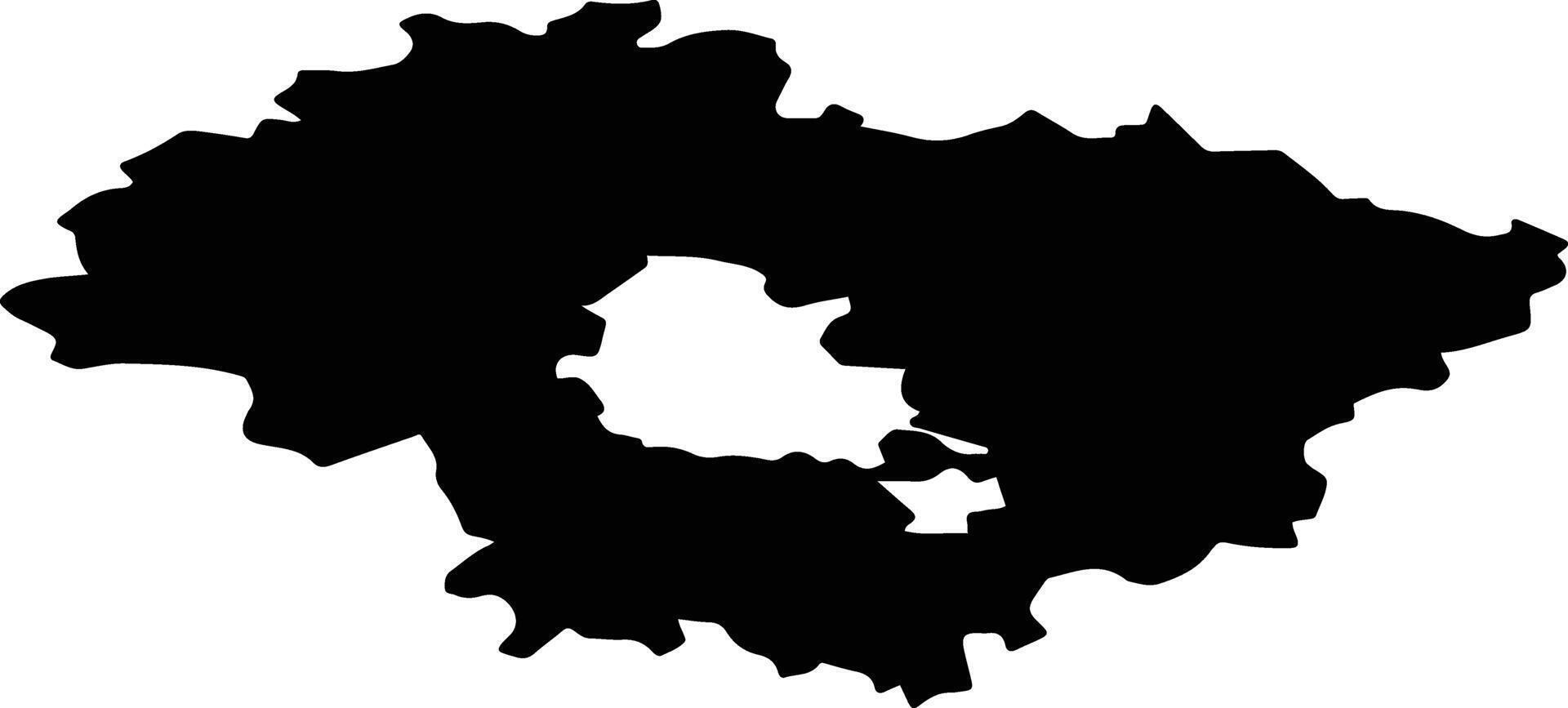 Ivanovsky District Russia silhouette map vector