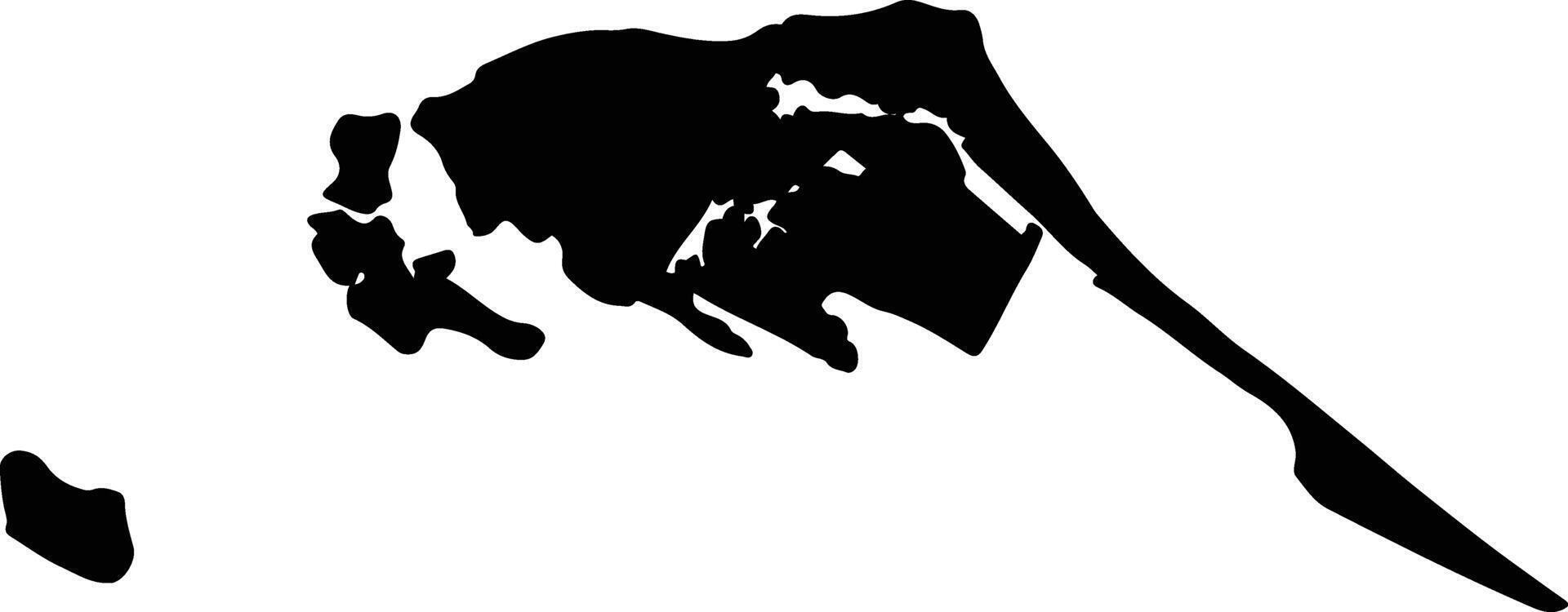 Jaffna District Sri Lanka silhouette map vector
