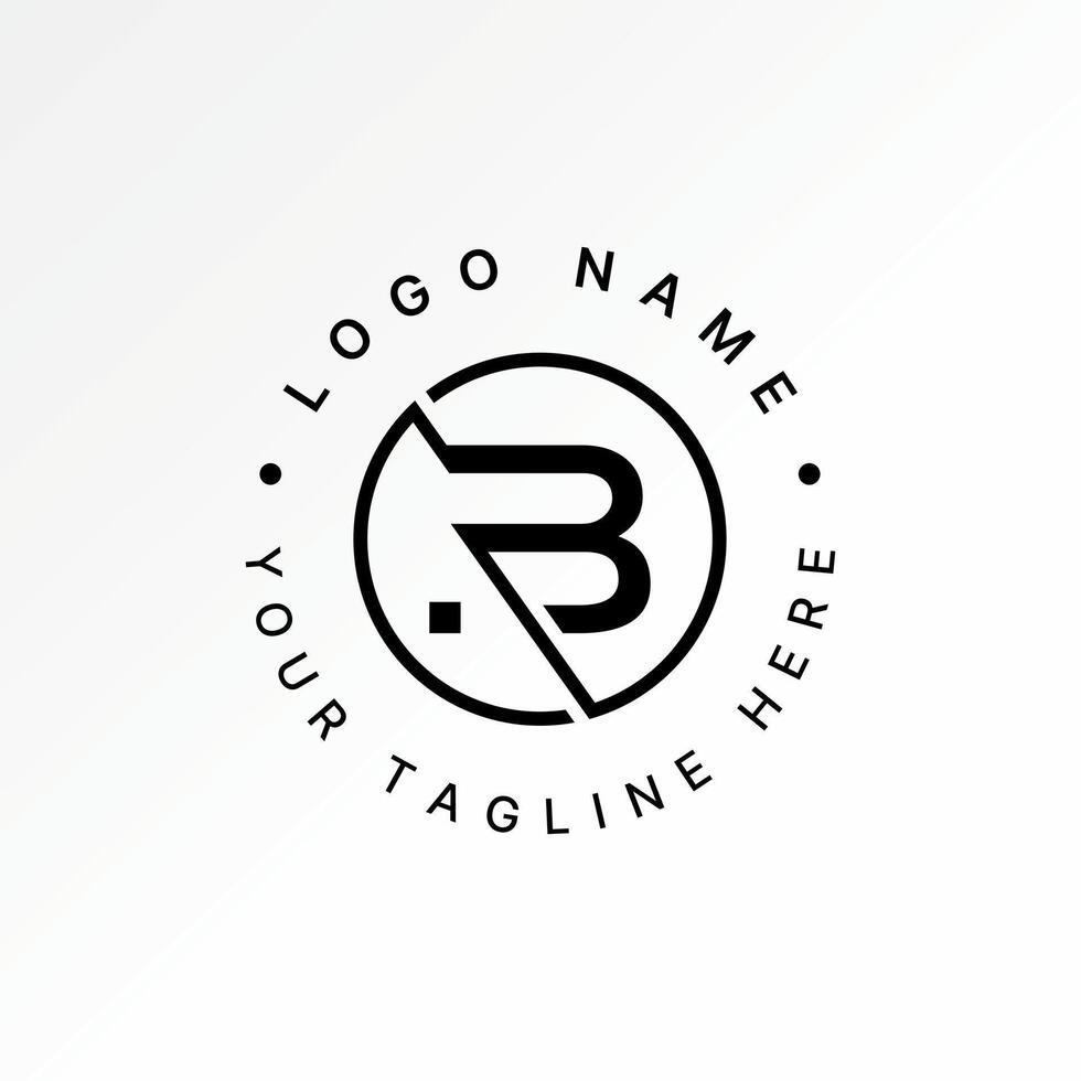 letter B or 3 font cut circle line tech sport typogrphy monogram style brand vector