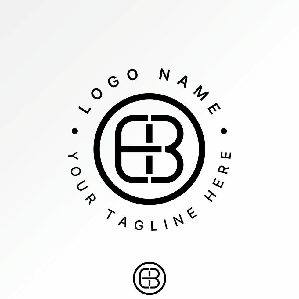 initial EB font line cut monogram typography business media sport tech brand vector