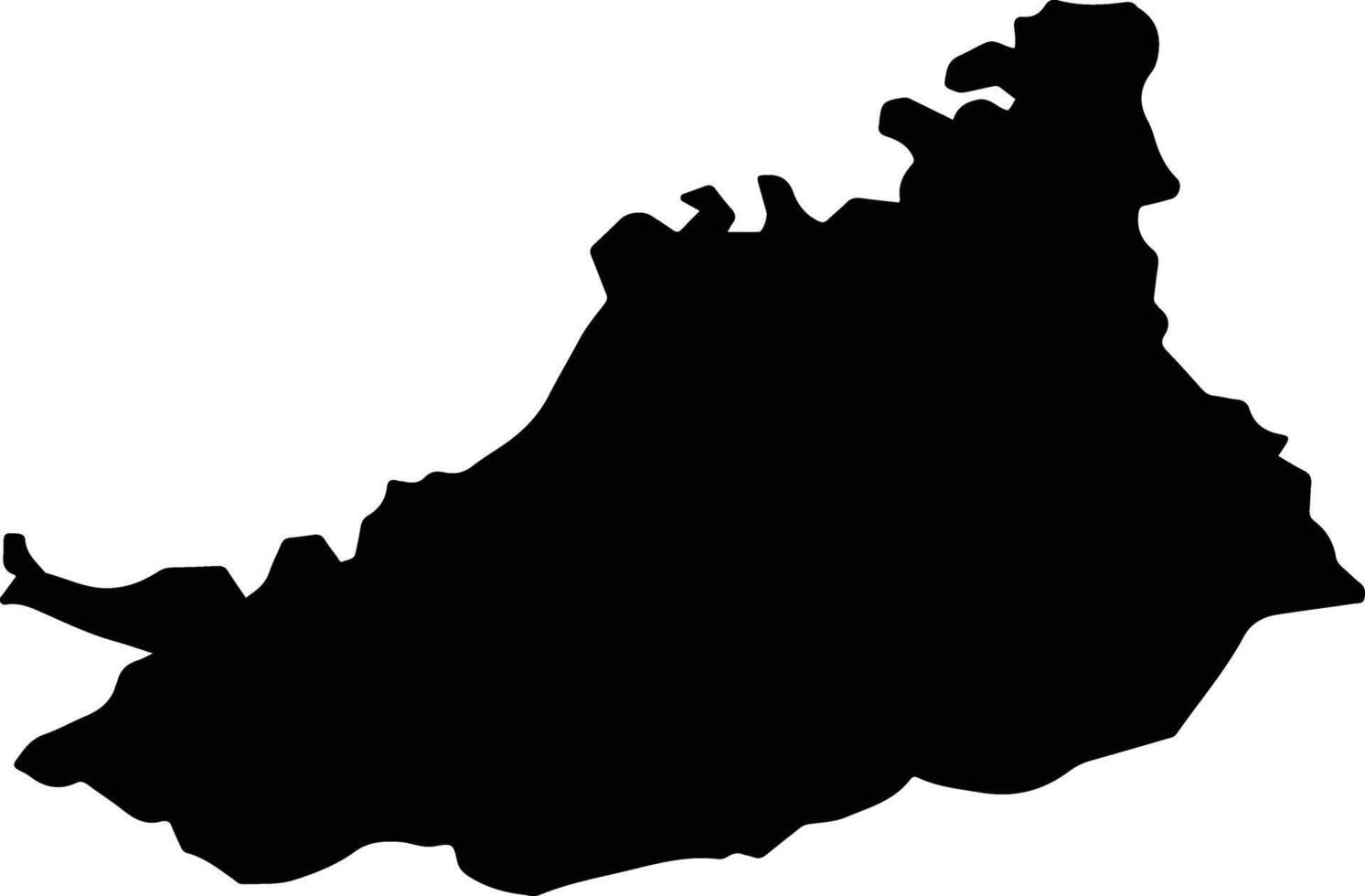 Jendouba Sud Tunisia silhouette map vector