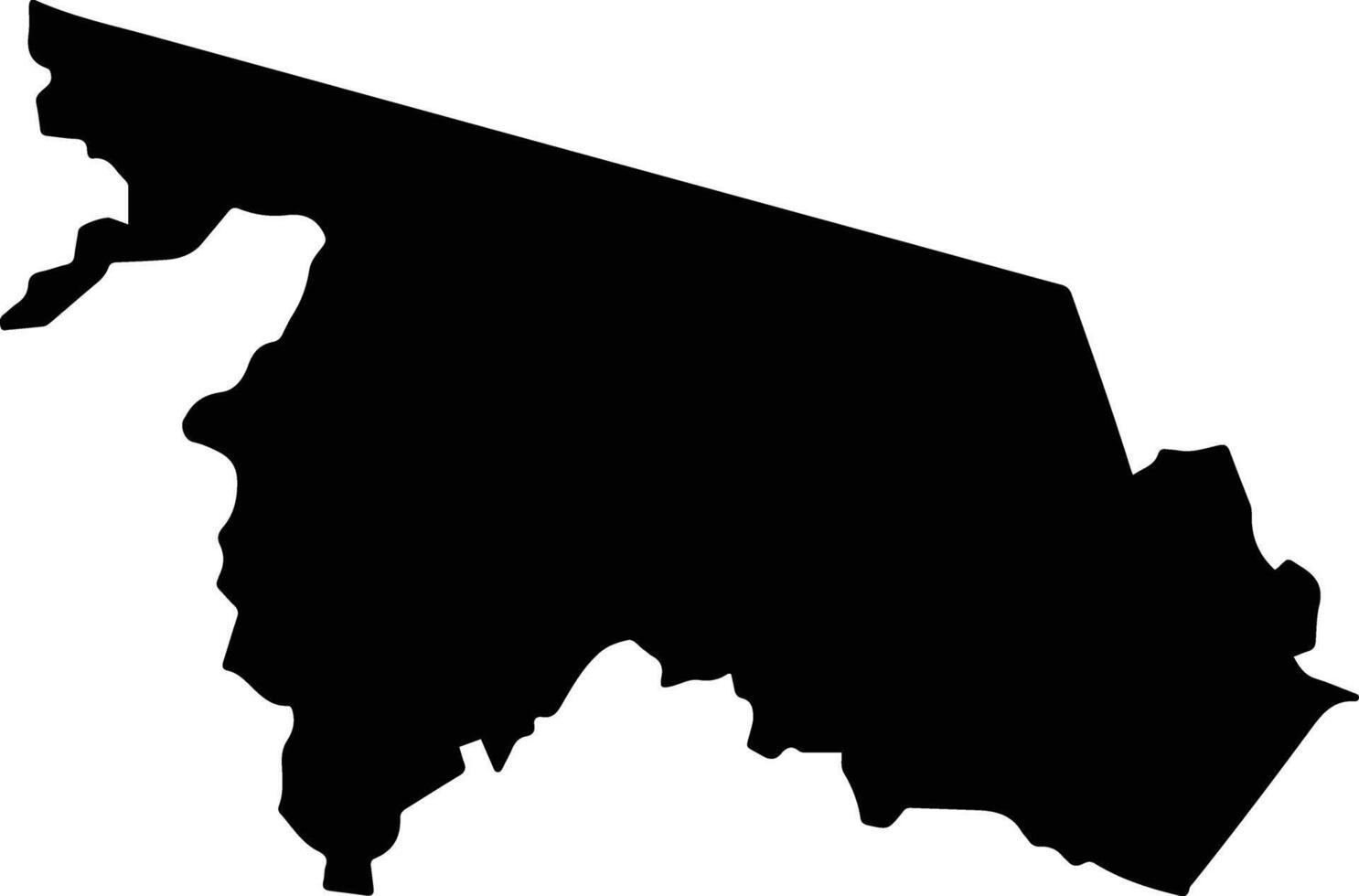 Johnson Mountain Jamaica silhouette map vector