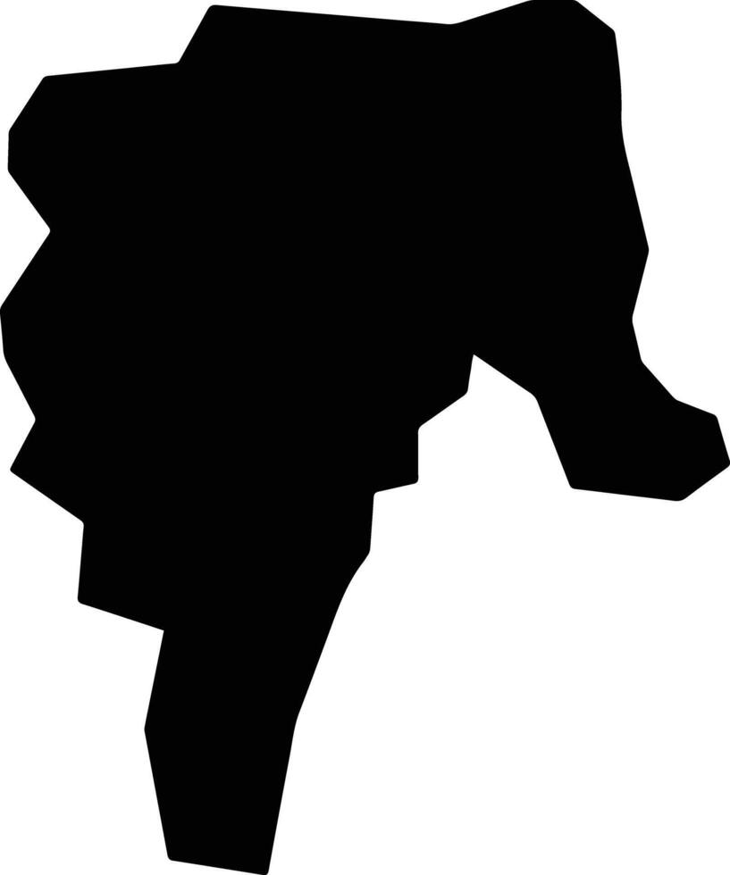 Kabeya Kamwanga Democratic Republic silhouette map vector